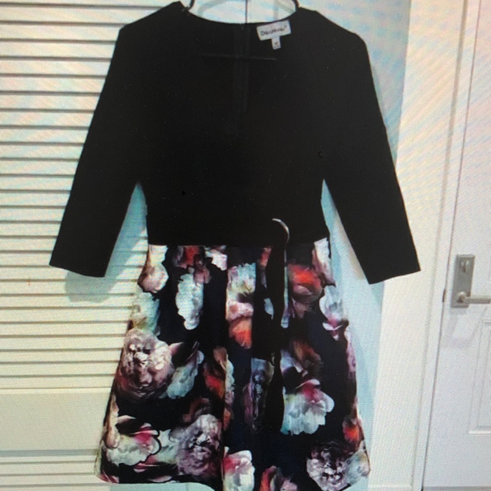 Chic Black and Floral Patterned Kids Dress